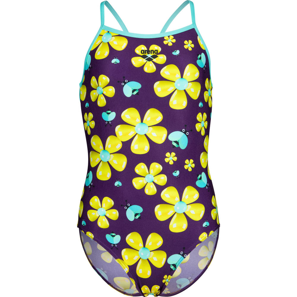 Arena Girls Spring Swimsuit Lightdrop Back - plum multi-water