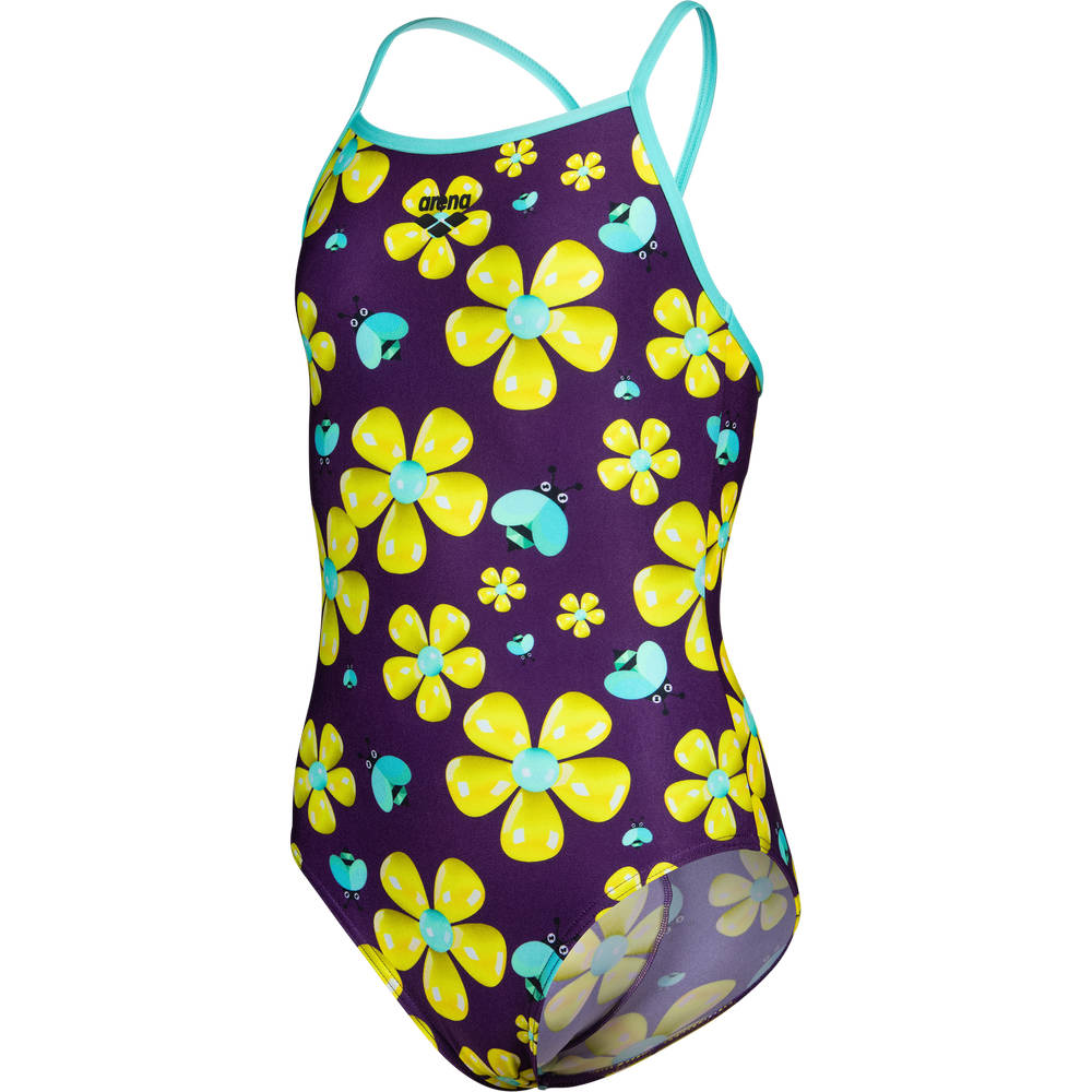 Arena Girls Spring Swimsuit Lightdrop Back - plum multi-water