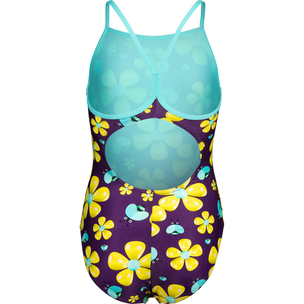 Arena Girls Spring Swimsuit Lightdrop Back - plum multi-water