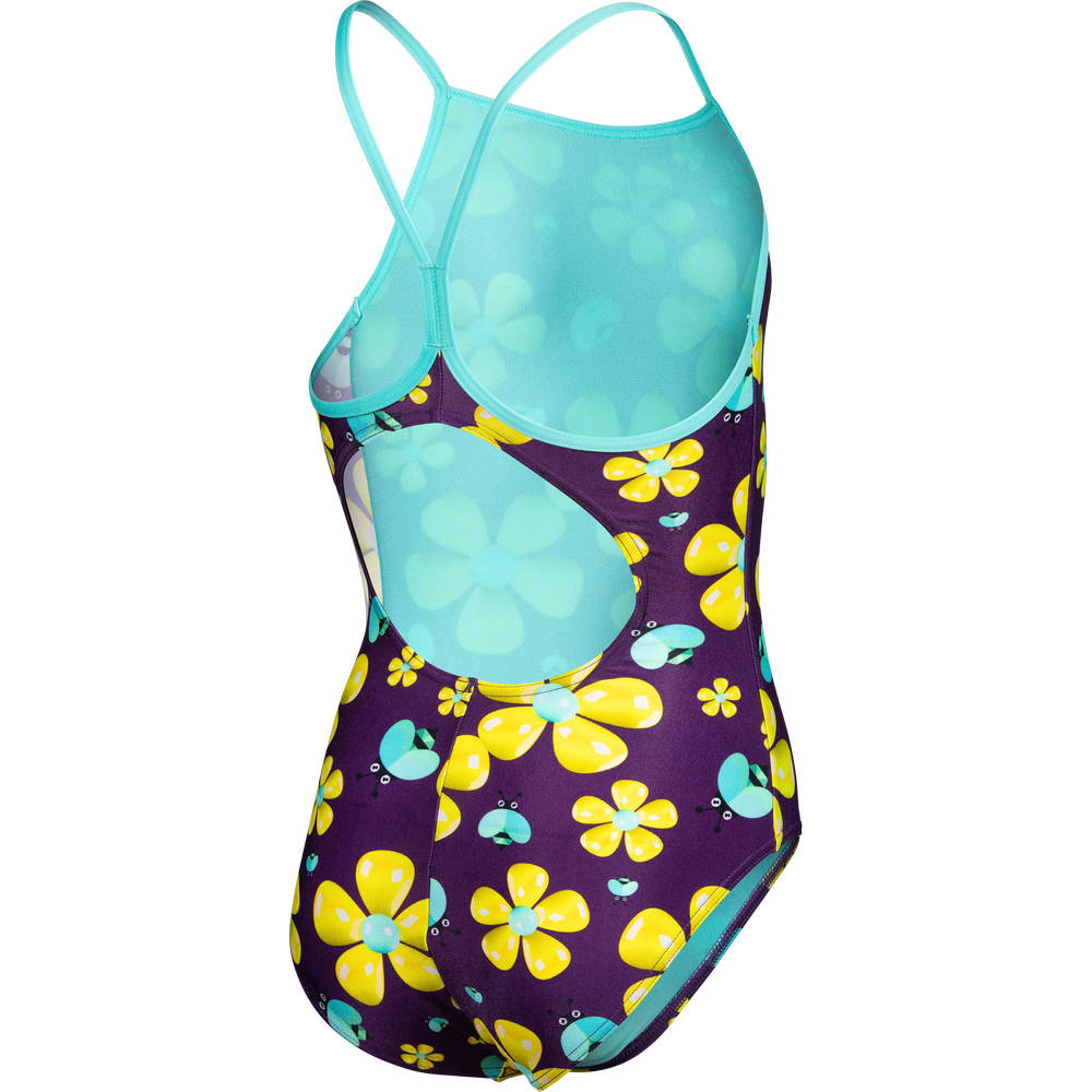 Arena Girls Spring Swimsuit Lightdrop Back - plum multi-water