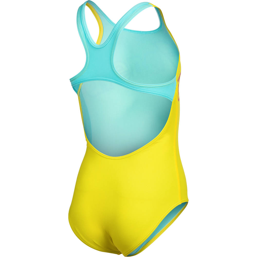 Arena Girls Logo Swimsuit Swim Pro Back - yellow star-water
