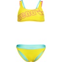 Arena Girls Logo Swimsuit Two Pieces - yellow star-water-shocking pink