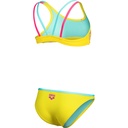 Arena Girls Logo Swimsuit Two Pieces - yellow star-water-shocking pink