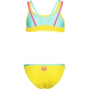 Arena Girls Logo Swimsuit Two Pieces - yellow star-water-shocking pink