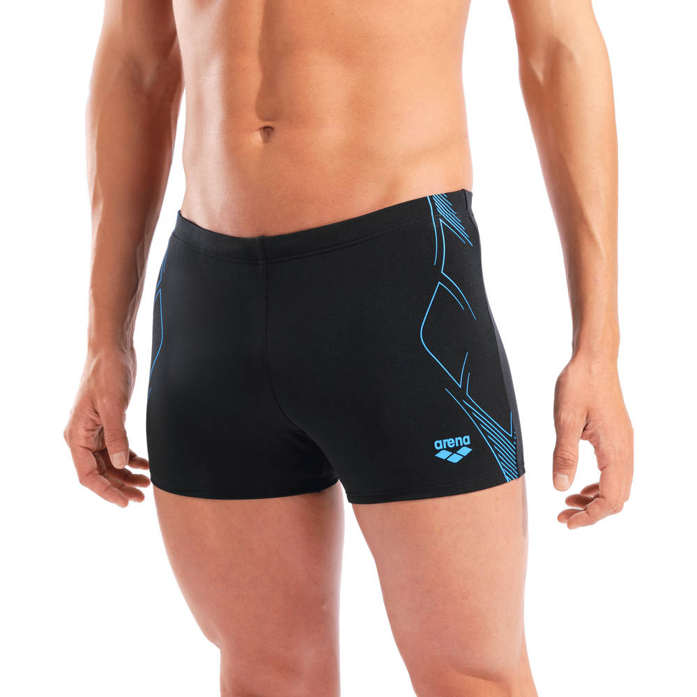 Arena Mens Graphic Swim Short - black-turquoise