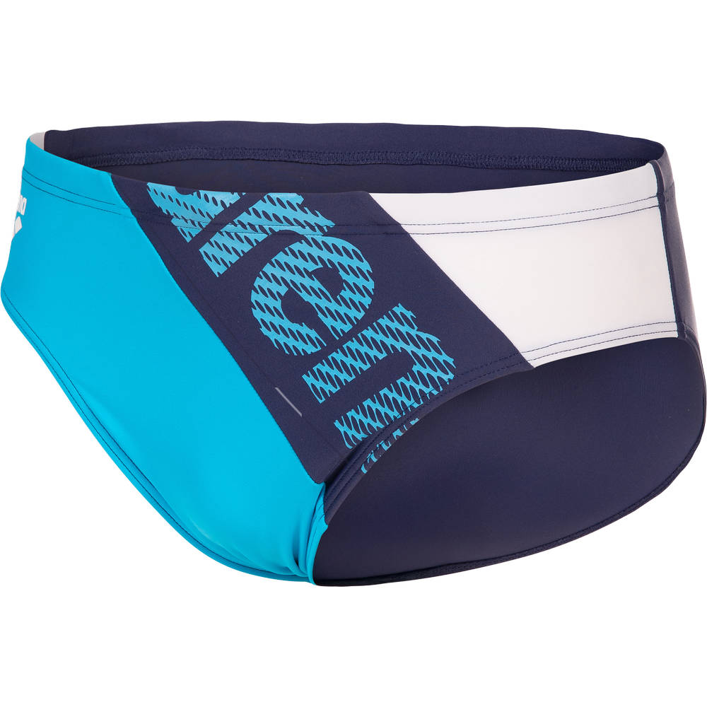 Arena Mens Stripeflow Swim Briefs - navy-turquoise-white