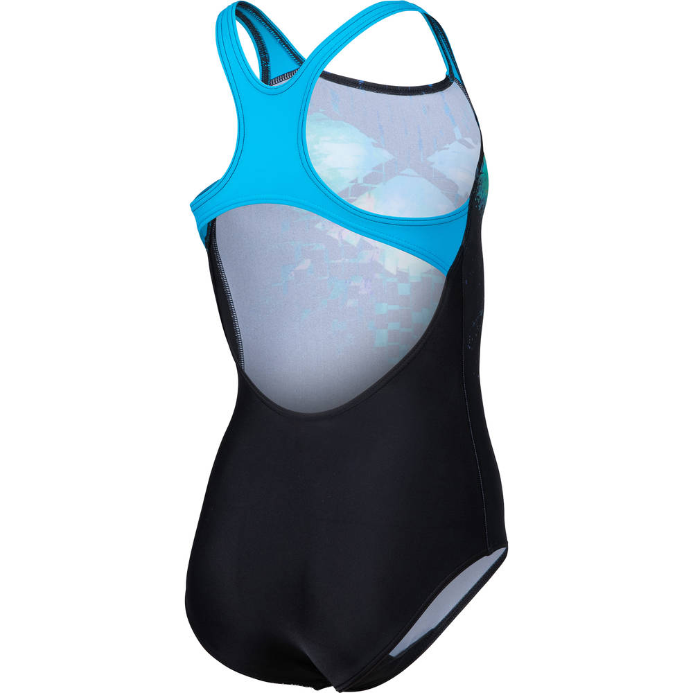 Arena Girls Arena Multi Pixels Swimsuit Swim Pro Back L (black-turquoise)