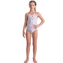 Arena Girls Confetti Swimsuit Swim Pro Back (white-bright coral)