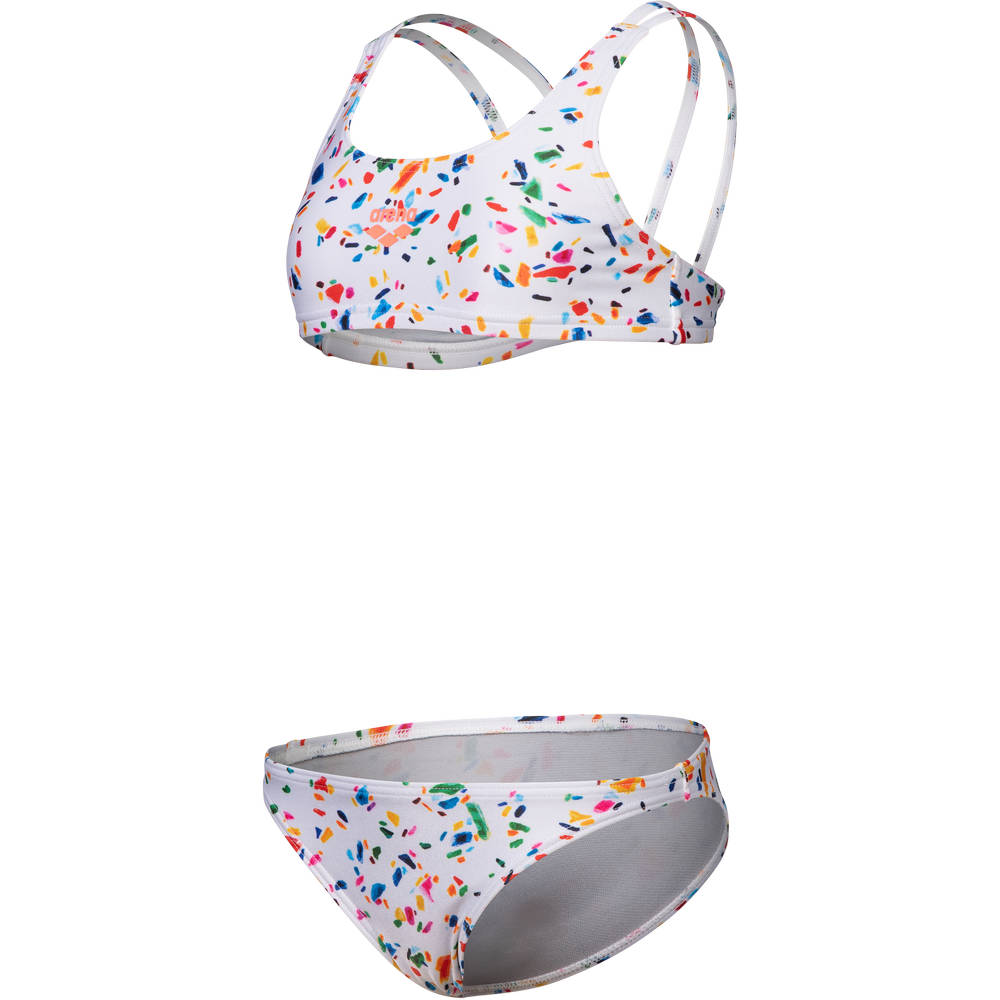 Arena Girls Confetti Swimsuit Two Pieces (white multi)
