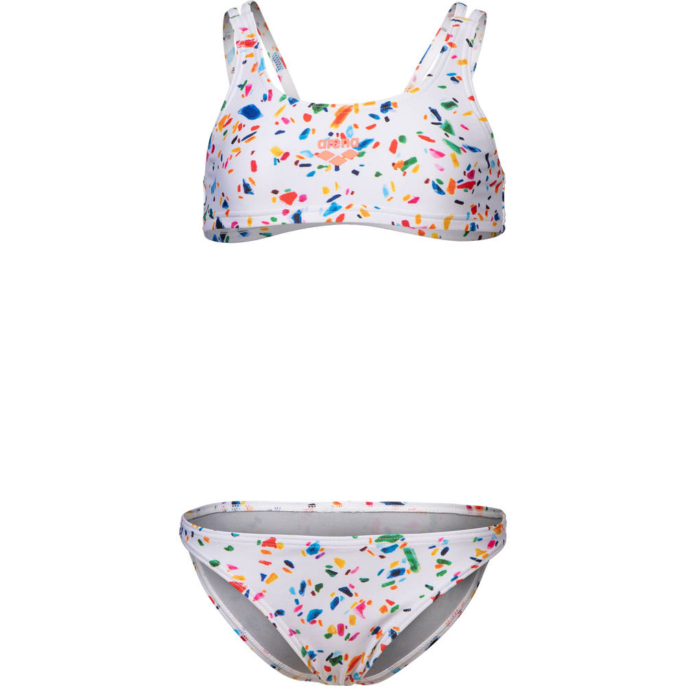 Arena Girls Confetti Swimsuit Two Pieces (white multi)