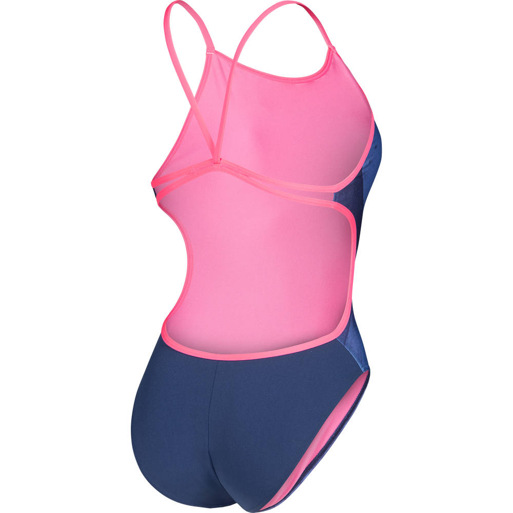 Arena Womens Arch Swimsuit Laceback - blue-navy-pink