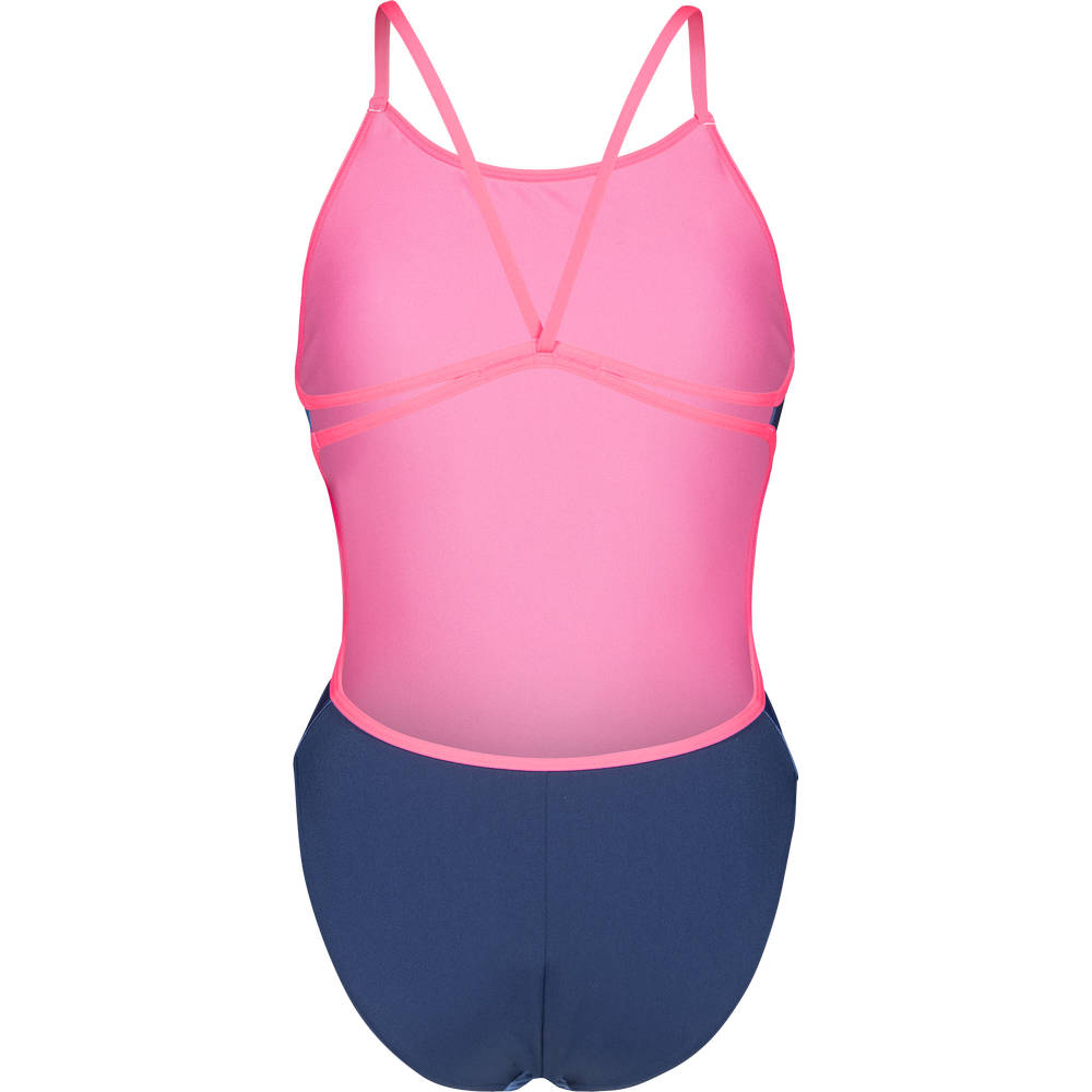Arena Womens Arch Swimsuit Laceback - blue-navy-pink