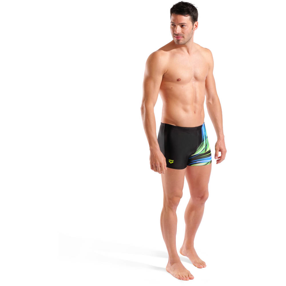 Arena Mens Bloom Swim Short (multi black-black)