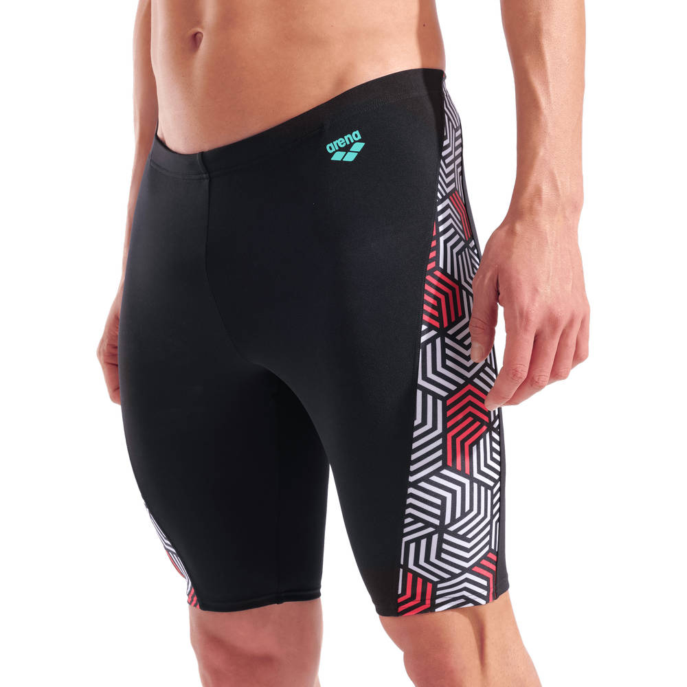Arena Mens Geometry Swim Jammer (multi black-black)