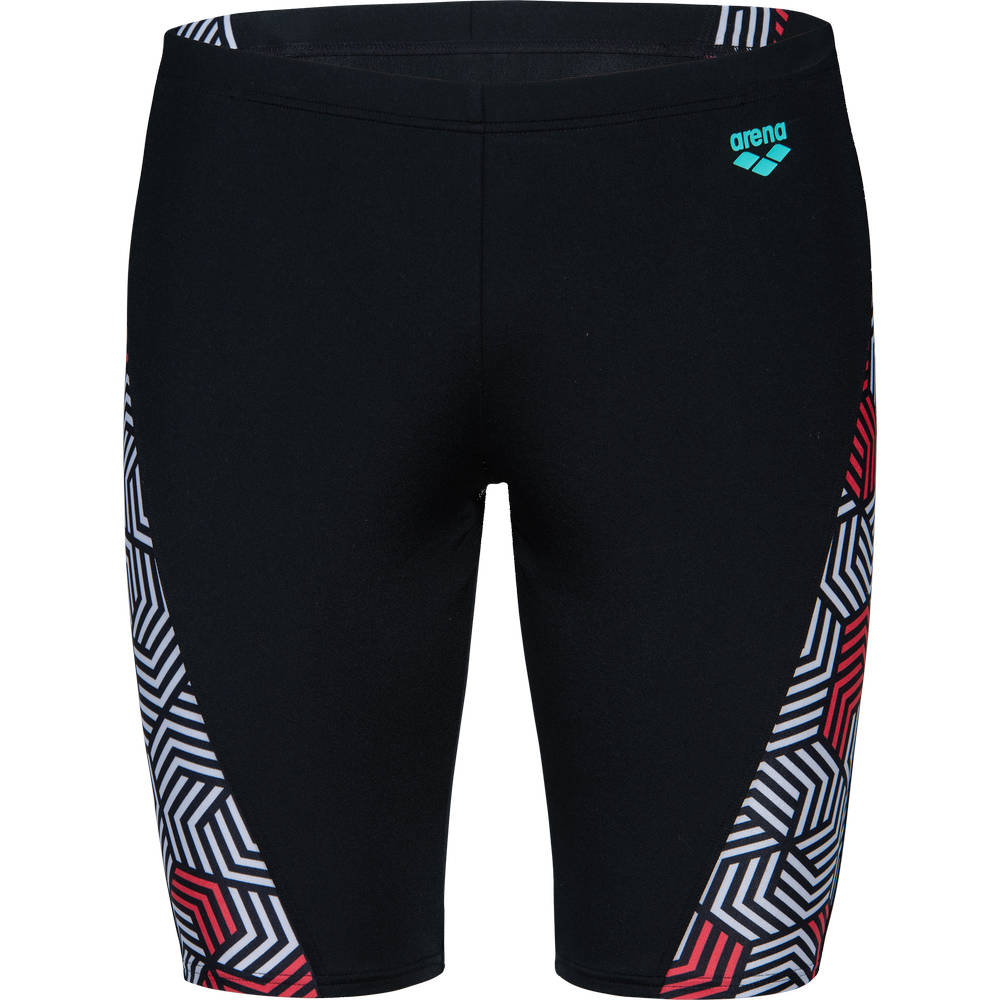 Arena Mens Geometry Swim Jammer (multi black-black)