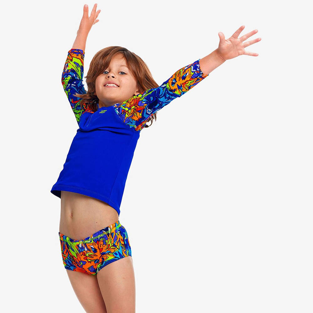 Funky Trunks Toddler Boys Zippy Rash Vest - Mixed Mess