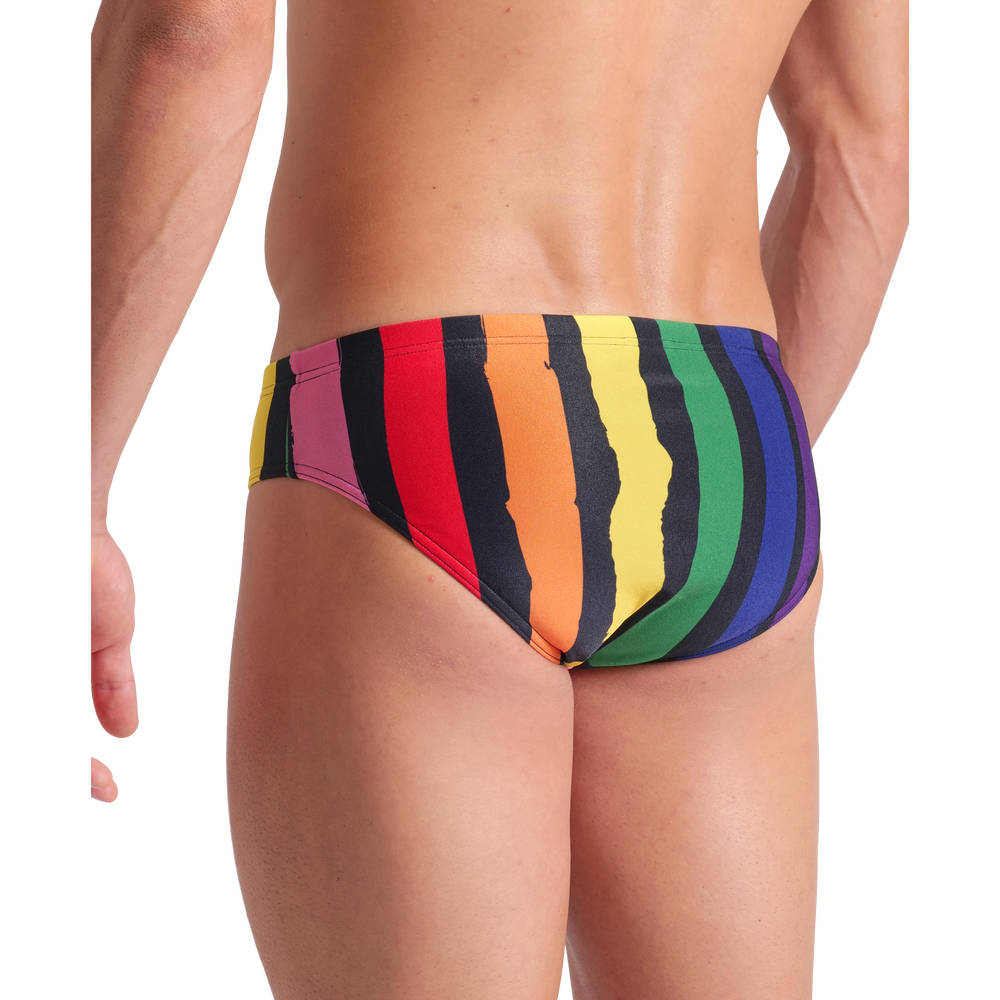 Arena Mens Painters Stripe Swim Briefs (black multi-black)