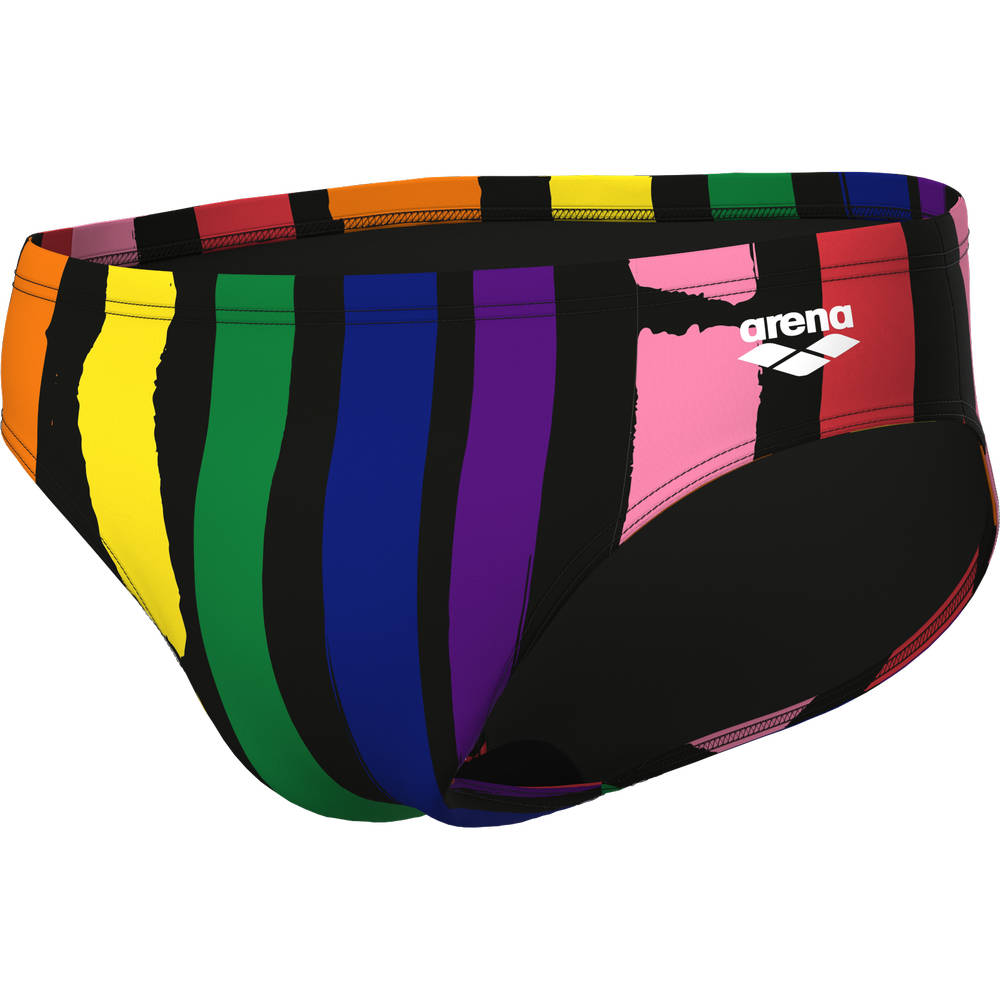 Arena Mens Painters Stripe Swim Briefs (black multi-black)