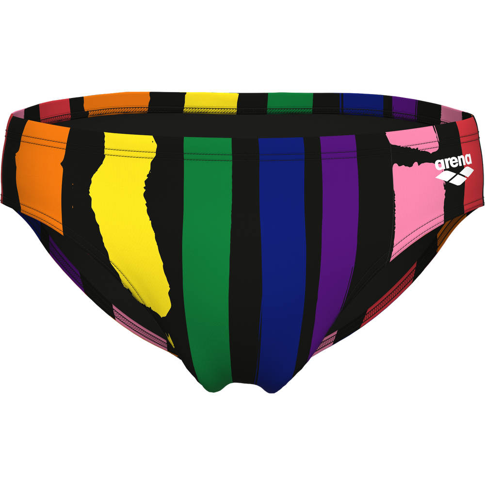 Arena Mens Painters Stripe Swim Briefs (black multi-black)
