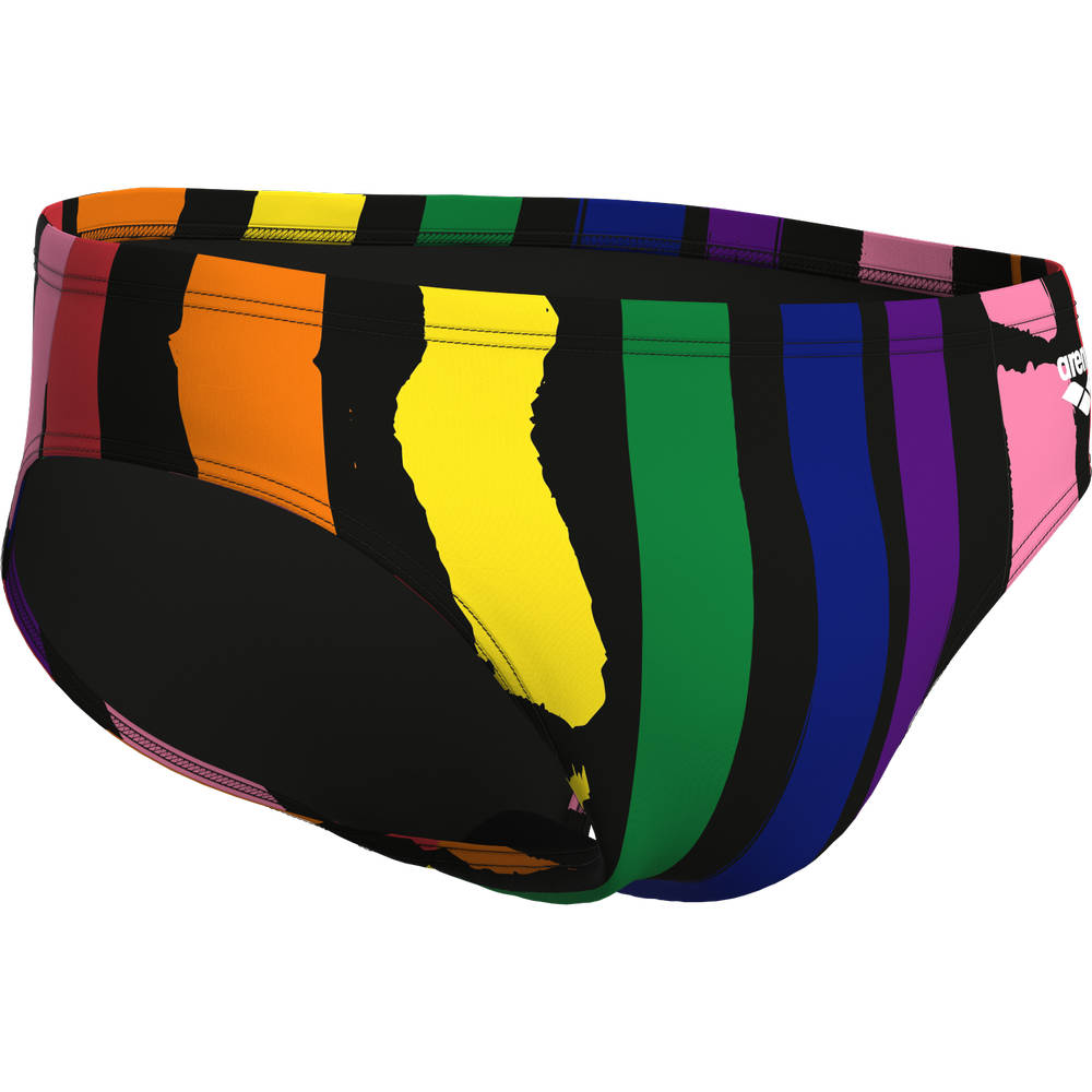 Arena Mens Painters Stripe Swim Briefs (black multi-black)