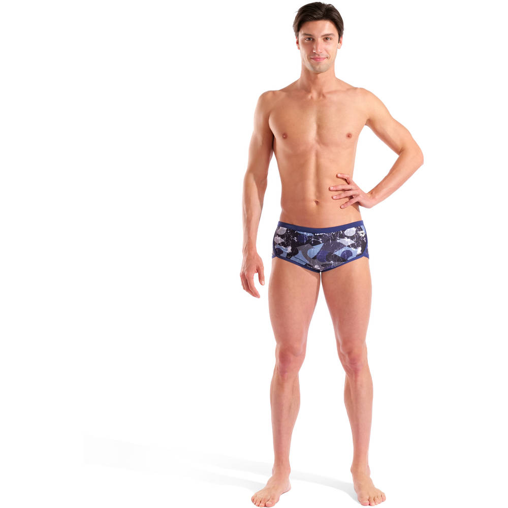 Arena Mens Scratched Swim Low Waist Short (multi black-navy)