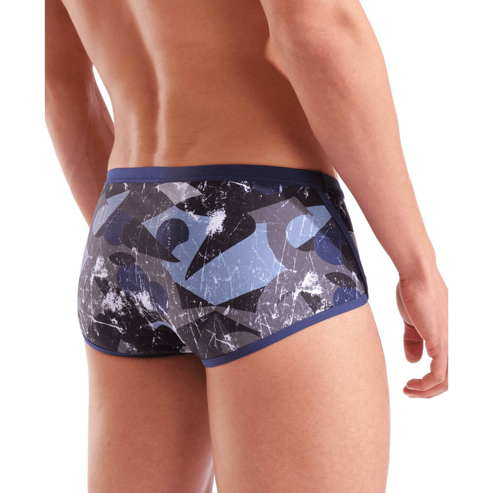 Arena Mens Scratched Swim Low Waist Short (multi black-navy)