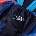 Speedo Womens Placement Printed Powerback - Brushy Shadows-Cruise