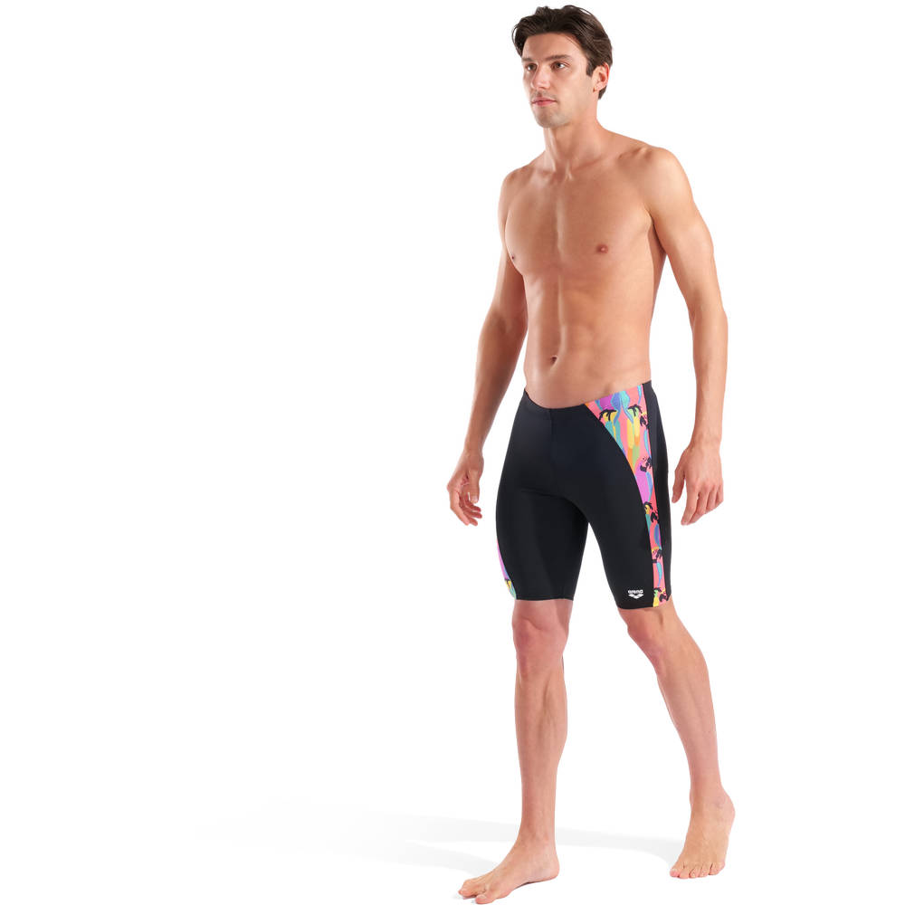 Arena Mens Tropical Delight Swim Jammer (black-multi)