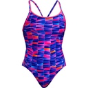 Funkita Ladies Diamond Back One Piece - Warped Waves