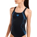 Arena Girls Graphic Swimsuit Swim Pro Back - black-turquoise