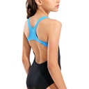 Arena Girls Graphic Swimsuit Swim Pro Back - black-turquoise