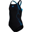 Arena Girls Graphic Swimsuit Swim Pro Back - black-turquoise