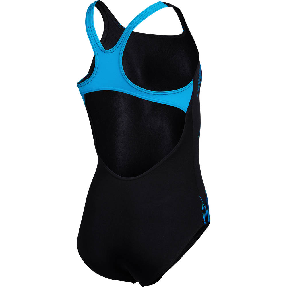Arena Girls Graphic Swimsuit Swim Pro Back - black-turquoise