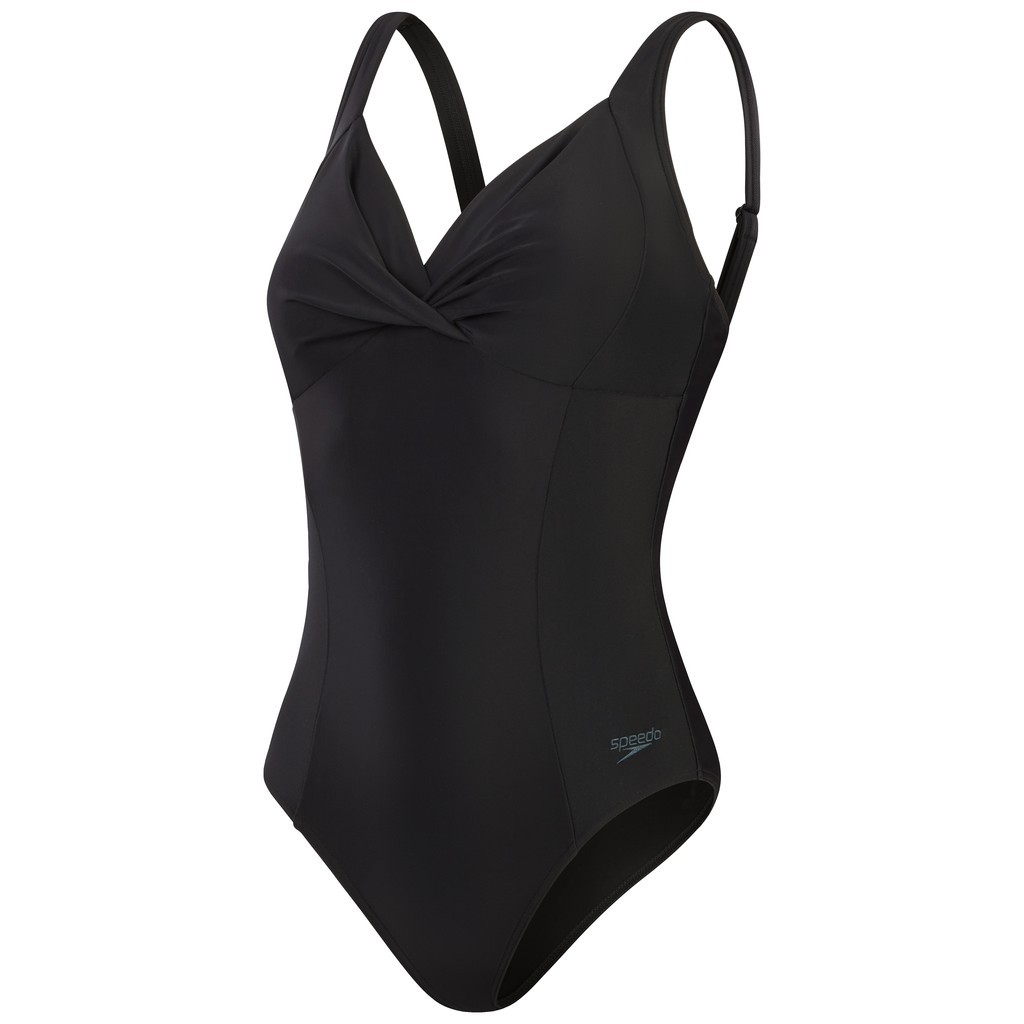 Speedo Womens Solid Cross Knot Swimsuit