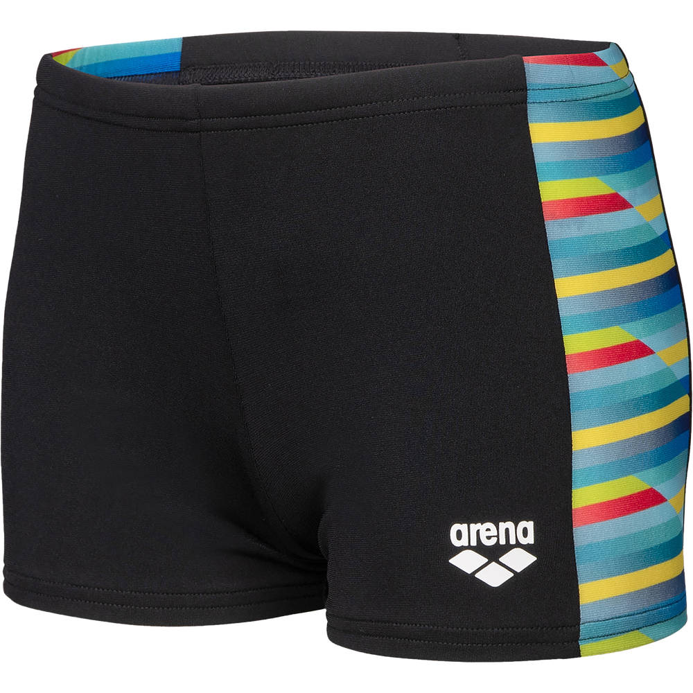 Arena Boys Racing Stripe Swim Short - black-black multi
