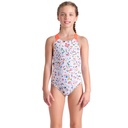 Arena Girls Confetti Swimsuit Swim Pro Back - white-bright coral