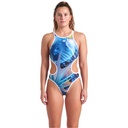 Arena Womens One Print Swimsuit Tech Back - black multi-white