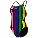 Arena Womens Painters Stripe Swimsuit Laceback - black multi-black