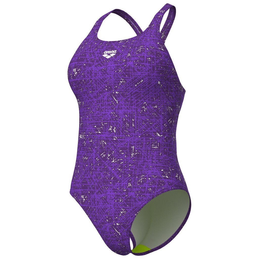 Arena Womens Ribbed Swimsuit Swim Pro Back - plum multi