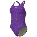 Arena Womens Ribbed Swimsuit Swim Pro Back - plum multi