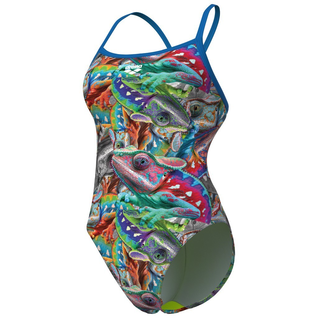 Arena Womens Arena Iguanas Swimsuit Challenge Back - blue river