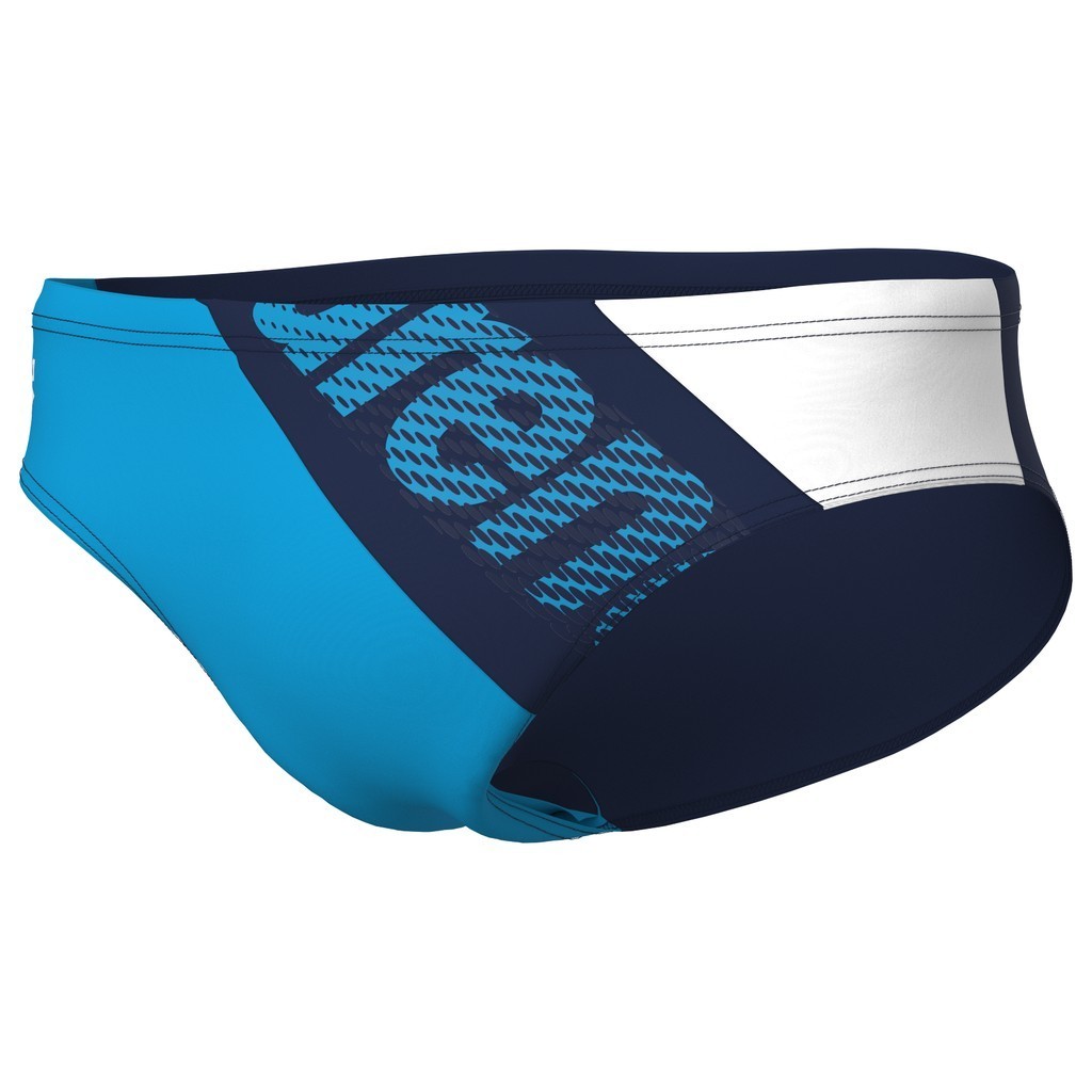 Arena Mens Stripeflow Swim Briefs - navy-turquoise-white