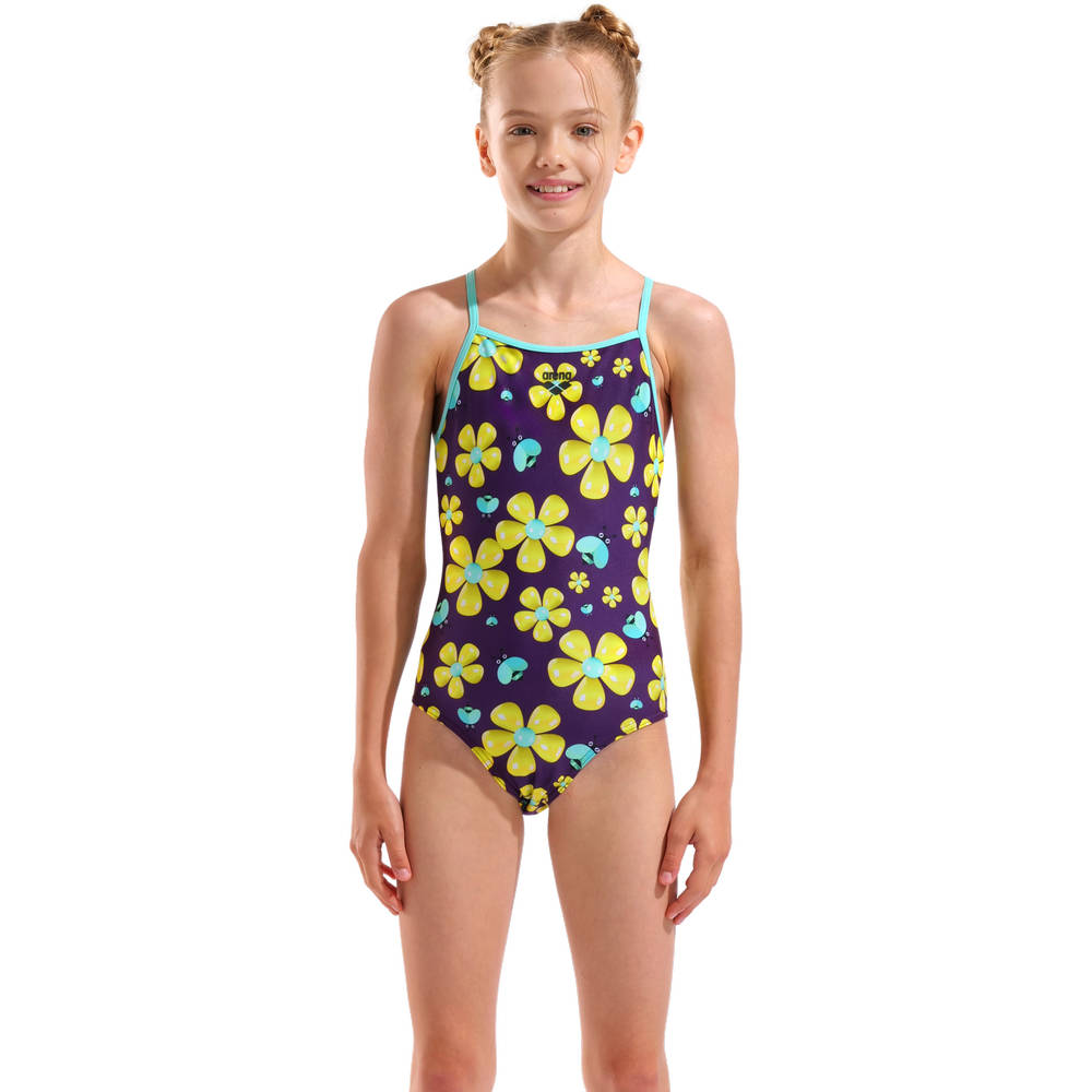 Arena Girls Spring Swimsuit Lightdrop Back - plum multi-water