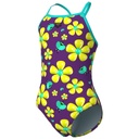 Arena Girls Spring Swimsuit Lightdrop Back - plum multi-water