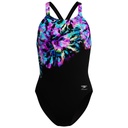 Speedo Womens Placement Printed Powerback - Glitchy Garden-black