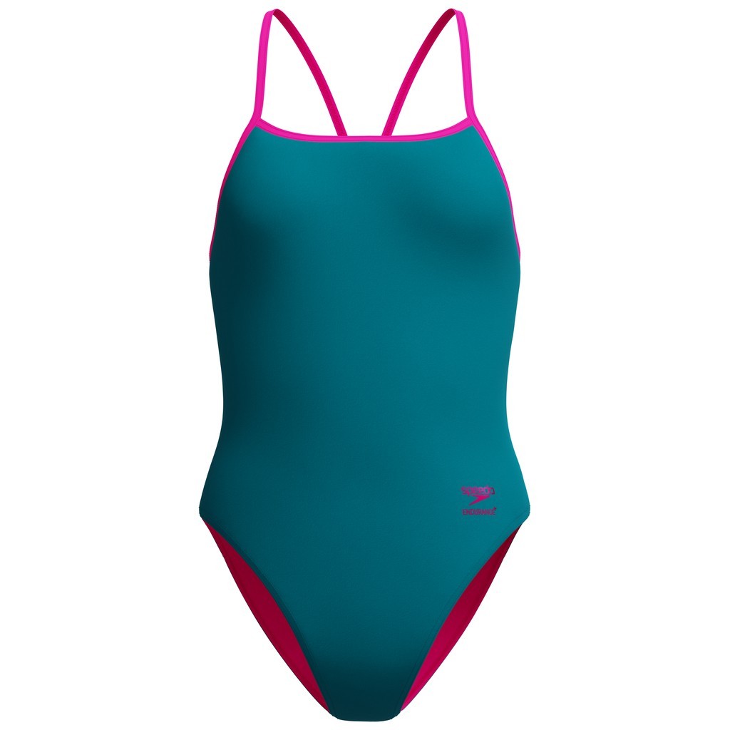 Speedo Womens Solid Turnback - Peacock