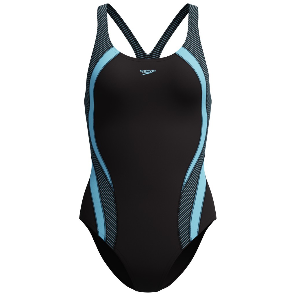 Speedo Womens Quantum Rib Splice One Piece - Anthracite-Angelic Blue