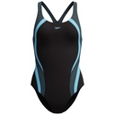 Speedo Womens Quantum Rib Splice One Piece - Anthracite-Angelic Blue