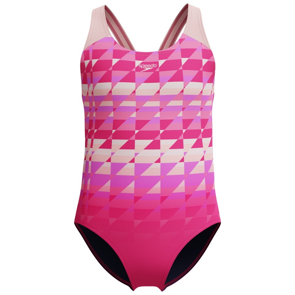 Speedo Girls Print Splashback One Piece - Pink-Glassy Pink