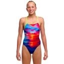 Funkita Girls Tie Me Tight One Piece - Sunset Delight